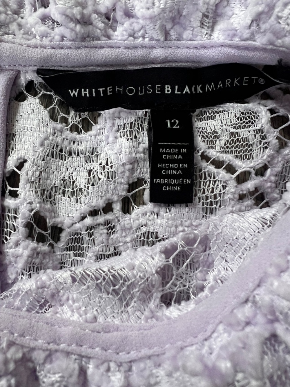 White House Black Market lilac lace blouse - Picture 10 of 10